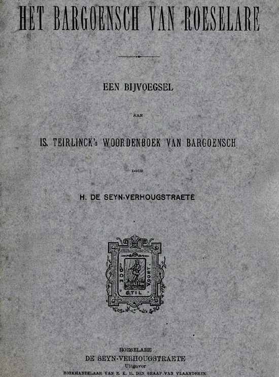 De voorpagina van Het Bargoensch van Roeselare