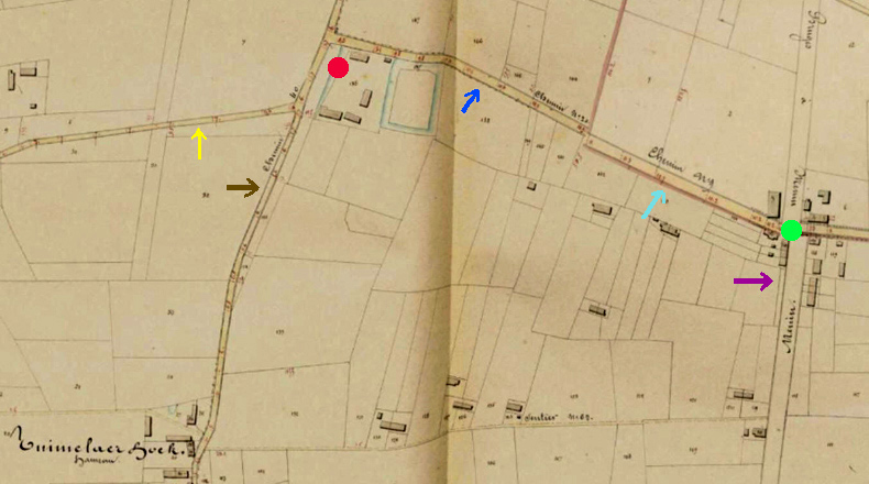 De Ten Bunderenstraat op de Atlas der Buurtwegen (1842).