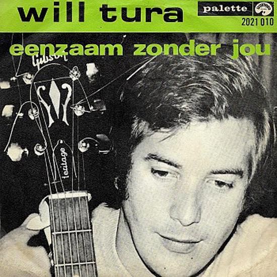 De hoes van de single Eenzaam zonder jou (1962), waarmee Will Tura zich naar het Vlaamse muziekfirmament zong