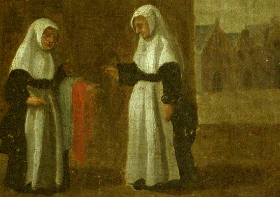 Detail van een schilderij (1578) in het Museum Hof van Busleyden in Mechelen.