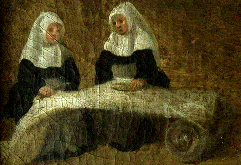 Detail van een schilderij (1578) in het Stedelijk Museum Hof van Busleyde in Mechelen.