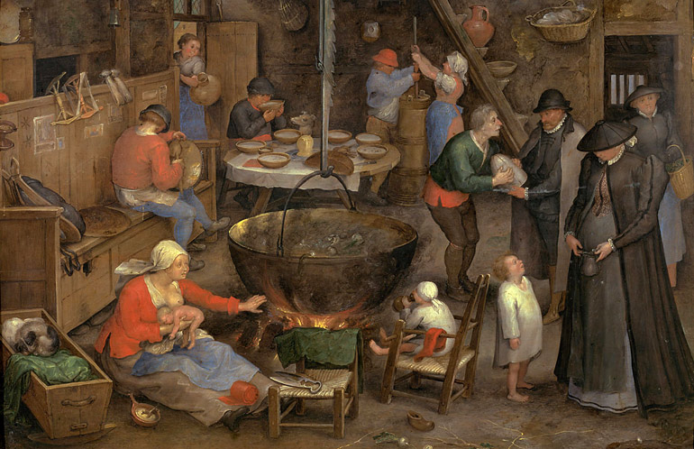 Bezoek aan de pachthoeve. Jan Brueghel de Oude, 1597. Wenen, Kunsthistorisches Museum.