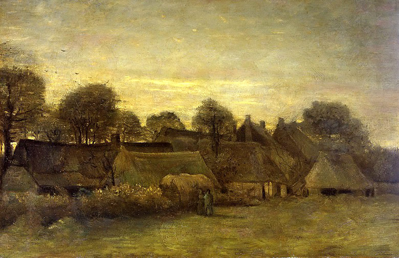 Het dorp bij zonsondergang. Vincent Van Gogh, 1884 (Amsterdam, Rijksmuseum).