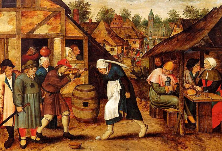 De eierdans. Pieter Brueghel de Jonge, ca. 1620 (Bron: Wikimedia).