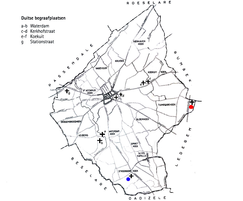 De verdwenen Duitse begraafplaatsen in Moorslede en Slyps (Bron: Rik Lybeer; Gemeente Moorlede).